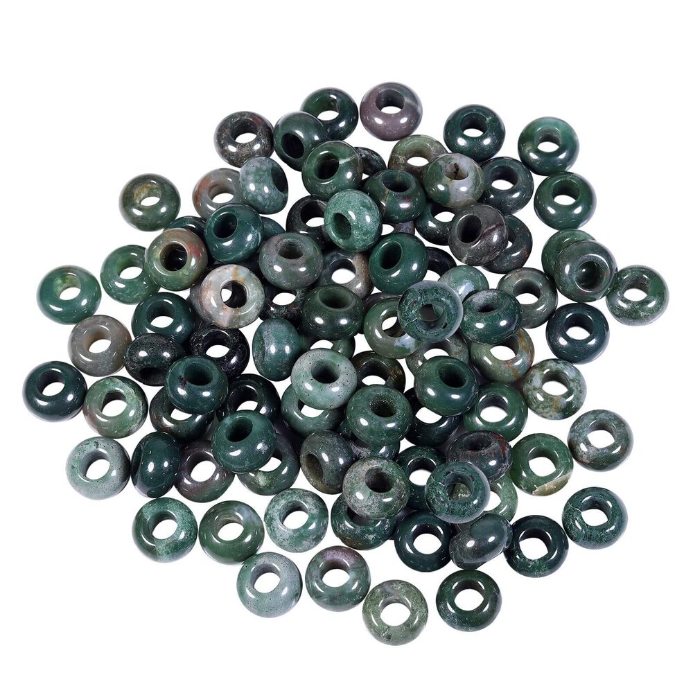 6604 Big Hole Stone Beads Charms for Jewelry Making, Rondelle European